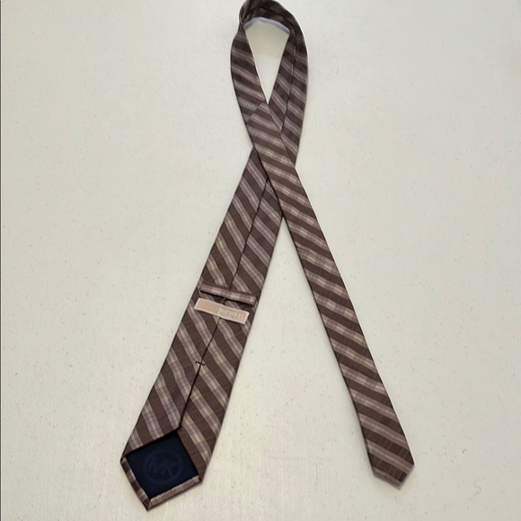 Michael Kors Brown Striped Tie Classic Accessory pre- owned - Picture 2 of 5